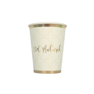 Eid Mubarak Cups (10pk) - Cream & Gold