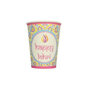 Tasses de fête Happy Lohri (paquet de 10) - Multicolore 2