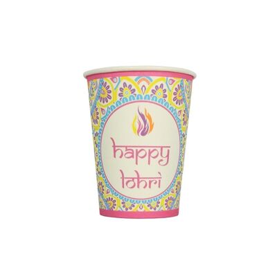 Happy Lohri Partybecher (10 Stück) – Mehrfarbig