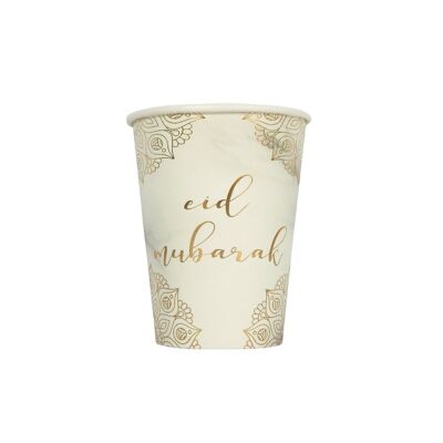 Eid Mubarak Cups (10pk) - Marble & Gold