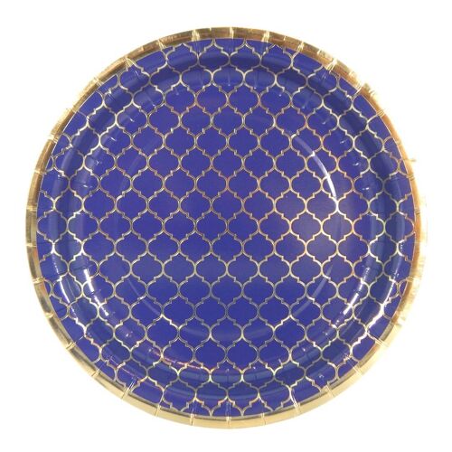Moroccan Navy Party Plates - 10 pack