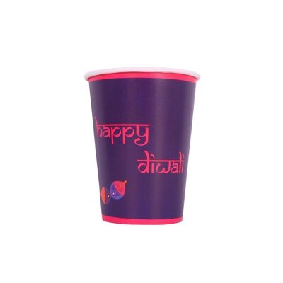 Diwali Purple Party Cups - 10 pack