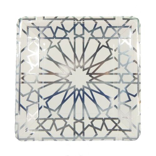 Geo Silver Party Plates - 10 pack