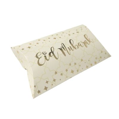Eid Mubarak Pillow Box (10pk) - Cream & Gold