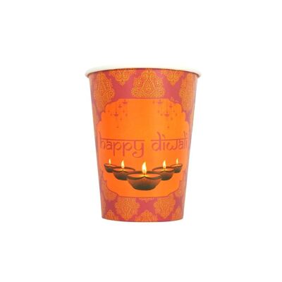 Diwali Pink Party Cups - 10er Pack