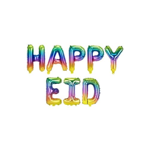 Happy Eid Foil Balloons - Rainbow