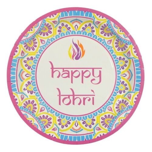 Happy Lohri Party Plates (10pk) - Multicolour