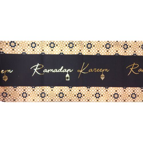 Ramadan Table Runner - Gold Geo