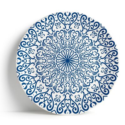 Fez Blue - Plato para servir de 16 " - Porcelana de cerámica China