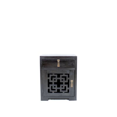 Armoire de Chevet Hainan - Noir - Côté Gauche