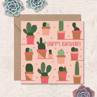 Happy Birthday - Cacti and Pots