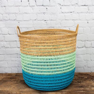 Rhodes Basket - Turquoise - Medium