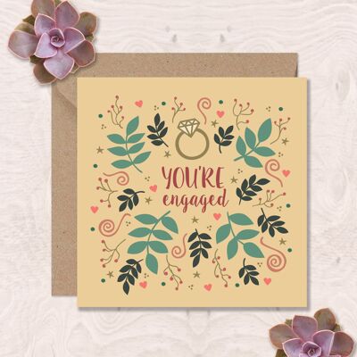 You're Engaged - Leaves and Swirls