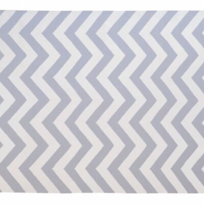 Tribeca Chevron Rug Cream and Grey with Fuchsia Edge