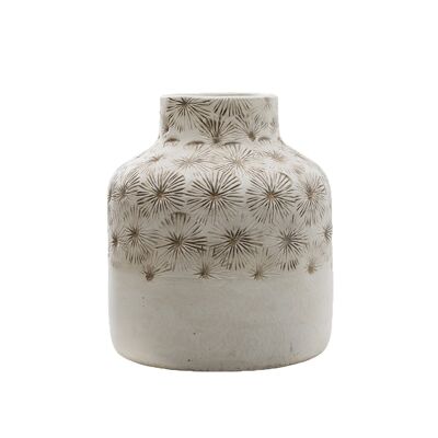 Vase en Céramique Zinnia - Moyen/Crème Trempé