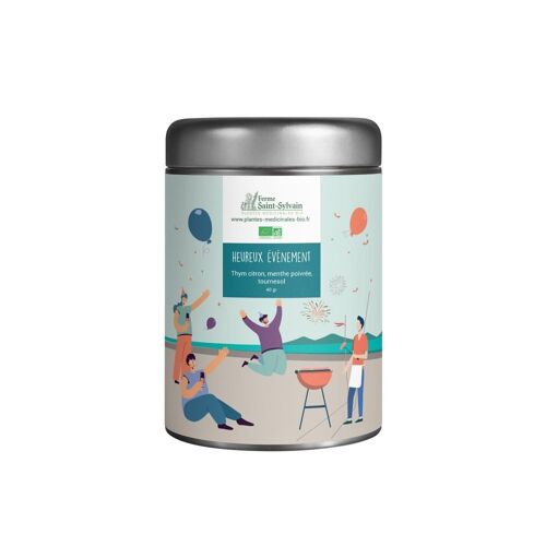 Heureux évènement 40g - Tisane BIO de thym citron et menthe poivrée