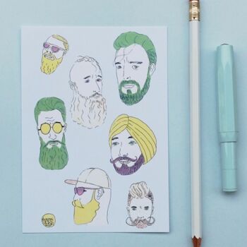 Carte postale hipster barbu 2