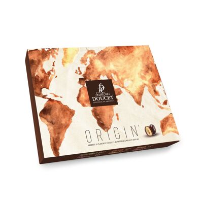 Ecrin Origin' 6 cases 240g - assortiment d'amandes enrobées de chocolat noir