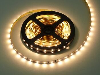 Bande LED, 5 mètres, 5 Watt/mètre, 2835 LED, blanc chaud