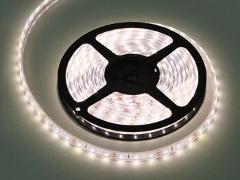 Bande LED, 5 mètres, 7,2 Watt/mètre, 2835 LED, blanc neutre, étanche IP68