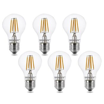 Lot de 6 ampoules à filament LED E27 4 W blanc chaud à intensité variable