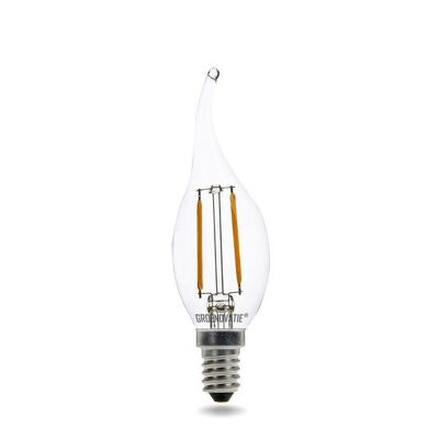 E14 LED Filament Candle Bulb Tip 2W Warm White Dimmable