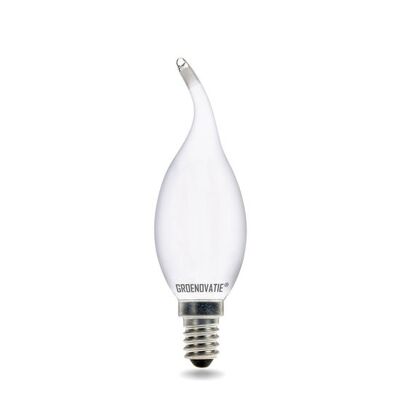 E14 LED Filament Candle Bulb Tip 2W Warm White Dimmable Matt