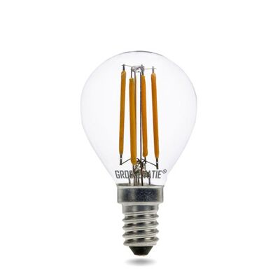 Lámpara Bola Filamento LED E14 4W Blanco Extra Cálido Regulable