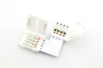 Connecteur d'angle de clic pour bande LED RVB 90 degrés, 5050 SMD, sans soudure