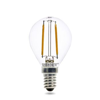Lampe Boule à Filament LED E14 2W Blanc Chaud Extra Dimmable