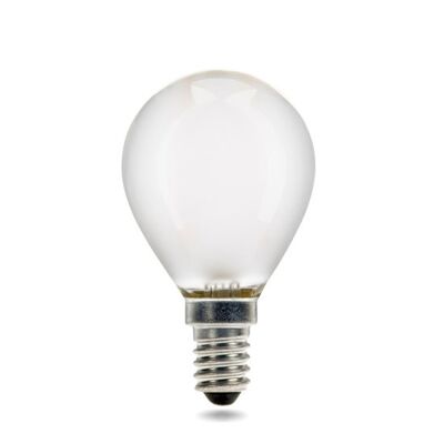 Lámpara Bola Filamento LED E14 4W Blanco Extra Cálido Regulable Mate