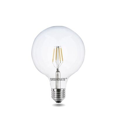 Lampadina E27 LED Globo Filamento 4W Bianco Caldo Dimmerabile 125mm