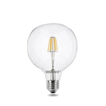 Ampoule Globe Filament LED E27 6W Blanc Chaud Dimmable 125mm