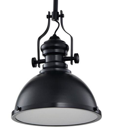 Suspension Industrielle Vintage Noire Avec Diffuseur 32cm