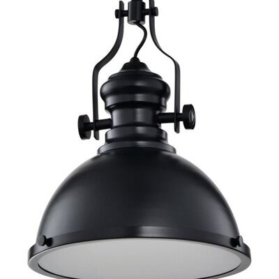 Lámpara Colgante Industrial Vintage Negra Con Difusor 32cm