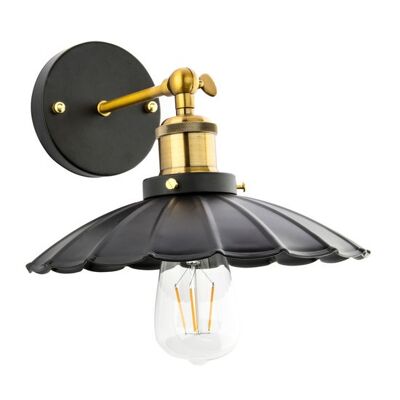 Lampada da parete vintage design floreale nero