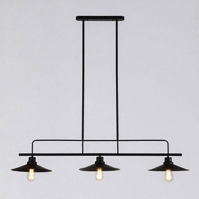 Vintage Industrial Hanging Lamp Black 3 Shades