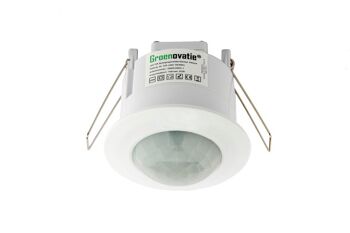 Détecteur/capteur de mouvement LED PIR encastré au plafond, IP20, blanc