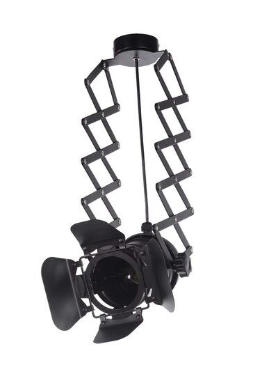 Lampada a sospensione a forbice industriale vintage nera