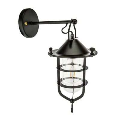 Talmis Industrieel Wandlamp Voor Buiten, Zwart