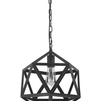 Industrial Metal Polyhedron Hanging Lamp Black