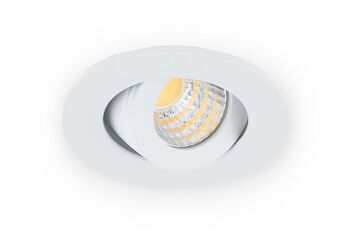 Spot encastrable LED 3W, Blanc, Rond, Inclinable, Dimmable, Blanc Neutre