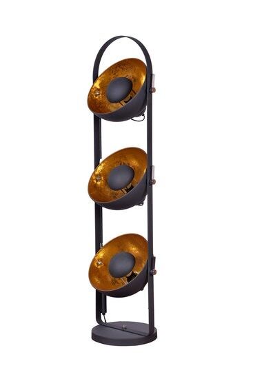 Nice Industrial Design Triple Floor Lamp Gold Black