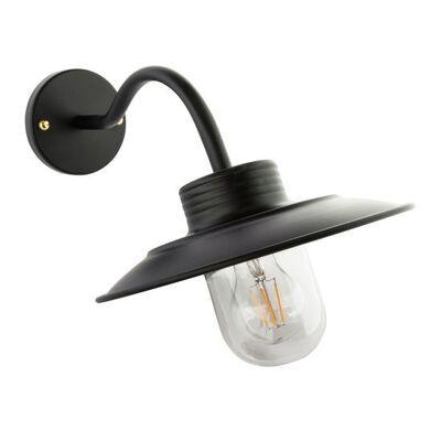 Industrial Wall Lamp Metal And Glass For Outdoors, Black