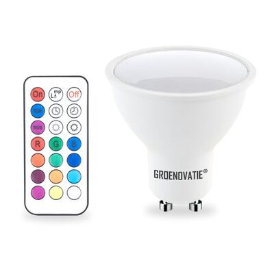 GU10 LED Spot 3W RGB Dimmable Incl. Remote control