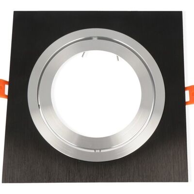 Recessed spot Aluminium, Square, Tiltable, AR111, Matt Black