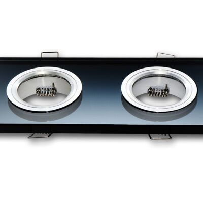 Recessed spot (Double), Square, Glass, Black