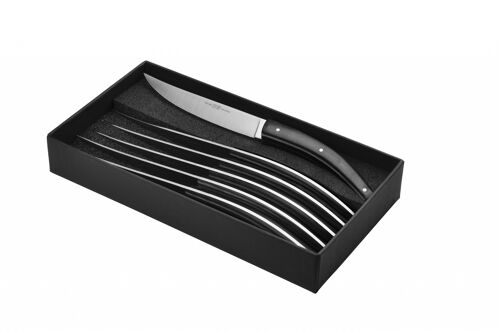 Boîte de 6 couteaux de table Stylver Brasserie, Paperstone noir