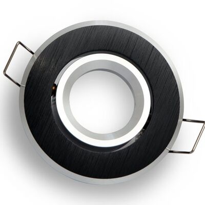 Foco Empotrable, MR11 (35 mm), Redondo, Inclinable, Aluminio Cepillado, Negro