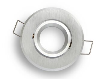 Spot encastrable, MR11 (35 mm), Rond, Inclinable, Aluminium Brossé